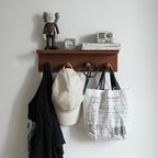 Entrance Coat Rack ，Coat Hooks, Wall-Mounted Wooden Hook Rack, Wall-Mounted Shelves are Very Suitable (Teak Color Finish—A-2) - style: Teak color finish—A-2