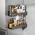 Magnetic Fridge Organizer, Spice Rack, Kitchen Organizers and Storage, Cabinet Organizer with Shelf, Pantry Organization for Countertop, Over the Door Storage with Detachable 2 Hooks