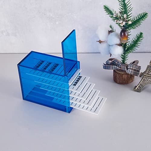 Lash Storage Organizer, Upgrade Design Small 5-Layer Lash Trays for Lash Extensions with magnet cover, Blue Semilucent lash tray Organizer, Eyelash Storage Box - color: Blue-Upgrade