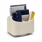 UnionBasic Rotating Desk Organizer, 360 Desk Spinning Caddy, Desktop TV Guide/Mail/Media/Remote Controller Holder Organizer, Woven Beige - color: Woven Beige