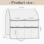 Couch Armrest Organizer Remote Control Holder Bedside Caddy with 6 Pockets, Non-Slip Armchair Caddy Sofa Armrest Organizer for Tv Remote Control, Magazine, Cell Phone, Beige