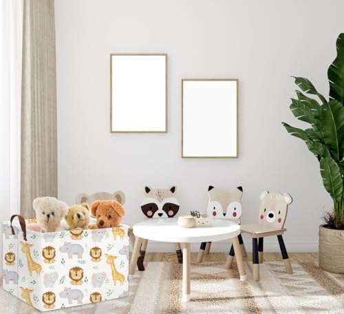 HIYAGON Baby Basket Woodland Toy Storage kids Baby Boy Girls Basket Rectangular Storage Bin Organizer Boxes for Room Decor Books(Baby Hamper) - color: Baby Hamper