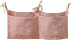 Bedside hanging bag for storing baby milk bottles and blankets - Baby diaper folding bed organizer bag - Gray - color: grey