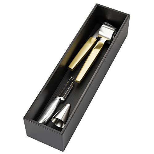 Black Bamboo Drawer Organizer - Silverware&Utensil Holder Organizer for Kitchen Drawers, Multi-Use Drawer Dividers Boxes for Bathroom Counter，Cabinet, Garage, Office Desk, Makeup, Jewelry (12"3"2.5") - color: Black, size: 12*3*2.5 Inch