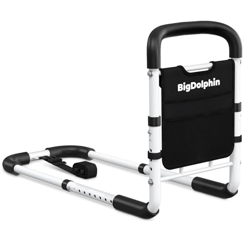 Bed Rails for Elderly Adults - ASTM Approved Adjustable Bed Cane with Non-Slip Ergonomic Handle & Storage Pocket, Bed Railings for Seniors Hold up to 350 LBS, Tool-Free - size: Medium
