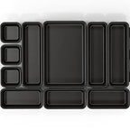Simple Houseware Interlocking Desk Drawer Bins Organizer, 10 Packs, Black - size: Pack of 10