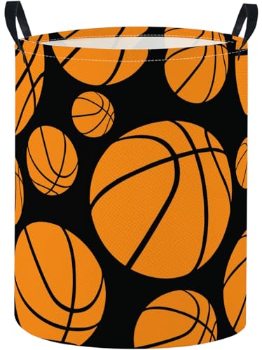 Baby Laundry Basket Baby Nursery Hamper Kids Laundry Basket Toy Storage Bin for Boys Room Decor Gift Baskets for Bedroom Bathroom(Basketball) - color: Basketball