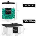 Glass Jars and Acrylic Dryer Sheet Holder, Laundry Pods Container with Bamboo Lid and 27 Labels, Powder Detergent Containers for Laundry Room Organization, Storage Jars Set (3 Pack, Black) - color: Black