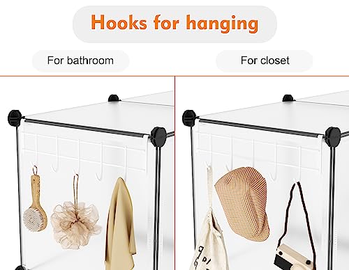 Closet Organizer, 12-cube Closet Organizers and Storage, Portable Cube Storage Organizer, Closet Shelves for Kids, Closet, Bedroom, Bathroom, Office, Transparent - color: Transparent