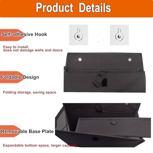 2 Pack RV Shoe Storage with Adhesive hook,Over the Door Shoe Rack,Heavy Duty Oxford Fabric Wall Hanging Organizer with Large Deep Pocket,Narrow Space Saving Closet Organizers (Black, 1-Grid) - color: Black, size: 1-Grid
