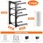 MUDEELA 2 Pack Pots and Pans Organizer under Cabinet, 4-Tier Heavy Duty Pan Organizers inside Cabinet Kitchen Storage, Adjustable Pot Rack Holds up to 44 LB Cast Iron Skillets Shallow Cookware - style: 4-Tier 2Pack