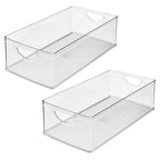 iDesign Stackable Clear Plastic Extra Long Storage Bin, Organizer for Kitchen Cabinet or Pantry, 2-Pack - style: Pack of 2