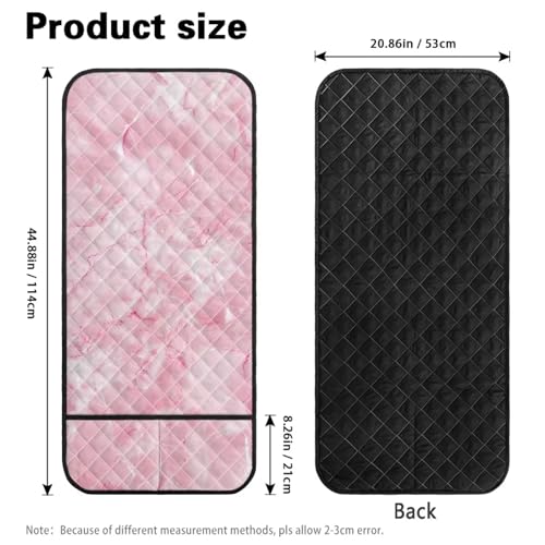 Pink Marble Print Sofa Armrest Slipcovers, Non-Slip Diamond Pattern Furniture Protector, Arm Covers for Recliner with Side Storage Pocket for Magazine, Tablet, Phone, iPad - color: Pink Marble