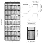 Over the Door Shoe Organizer with 35 Large Pockets Hanging Shoe Rack Storage Holder for Men Women Gray