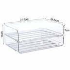 2 Pack Stackable Desk Letter Paper Tray, A4 Clear Plastic Desk File Organizer Letter Tray, Desktop File Paper Organizer with Anti-Skid Design for Office Desktop