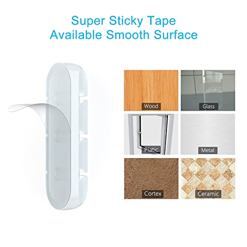 INCHOR Cord Organizer, Clear Cable Clips Cable Management, Cable Organizers USB Cable Holder Wire Organizer Cord Clips, 2 Packs Cord Holder for Desk Car Home and Office (5, 3 Slots) - color: Clear