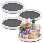 Lazy Susan Turntable, Set of 4, 12 Inch Non-Skid Lazy Susan Organizer for Cabinet, Pantry Organization, Kitchen Storage, Bathroom Sink Cabinet, Refrigerator, Countertop, Spice Rack (4 Pack 12 in) - size: Grey 12 In 4 Pack