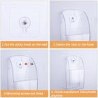 4 PCS Plastic Remote Control Holder Clear Wall Mount Media Organizer Single Compartment Pen Holder for Wall Pencil Holder TV Remote Holder Wall Mount Storage Box for File Makeup Marker Brush Phone