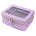 Aveniee Clear Makeup Bags, Double Layer Cosmetic Bags with a Separate Brush Compartment, Large Travel Toiletry Bag Train Case for Women, Travel Accessories Organizer.2 Layers Large, Lilac - color: Lilac, style: Dual Layer Large