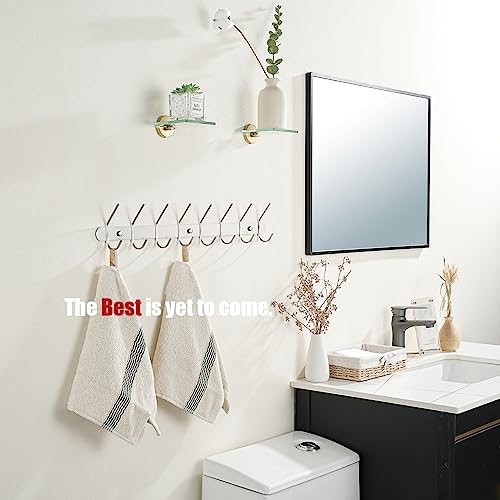 JQK Small Floating Glass Shelves Gold, 4 Inch Display Ledges for Wall, Mini Decor, Living Room Bedroom Bathroom, Tempered Glass Shower Storage, 2 Pack, TGS101L4-BG-P2 - color: Gold, size: 4 Inch (2 Pack)