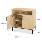 Best Choice Products Rattan Sideboard Buffet Cabinet, Entryway Table, Accent Storage Cabinet, Console Table for Hallway, Living Room, Dining Room - Natural - color: Arched Rattan, Natural