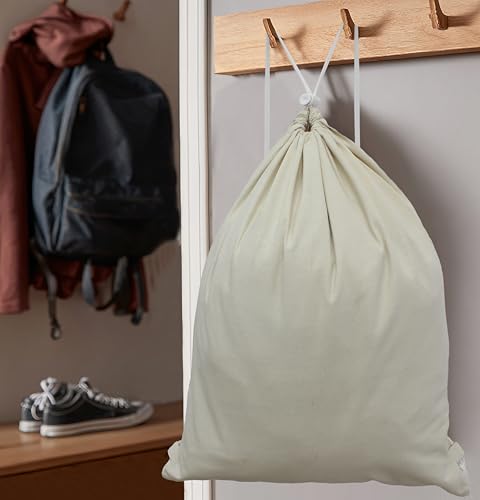 COTTON CRAFT Large Laundry Bag Backpack - 2 Pack Heavy Duty Durable Canvas Drawstring Closure Laundry Bag - Washable Utility Sack, College Dorm Hamper, Travel Laundry Organizer -18x24 inches - Natural - size: Backpack / 2 Pack