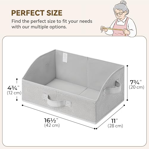 GRANNY SAYS Closet Organizer Bins, Trapezoid Storage Bin, Storage Baskets for Shelves, Collapsible Clothes Organizers and Storage, Baskets for Organizing Clothes, Toys, Ash Gray, 3-Pack - color: Ash Gray, size: 16½"L x 11"W x 7¾"H