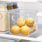 iDesign Recycled Plastic Pantry and Kitchen Storage, Freezer and Fridge Organizer Bin with Easy Grip Handles – 6” x 6” x 6”, Clear - style: Pack of 1