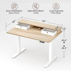 TIQLAB Standing Desk with Two Drawers, Stand Up Standing Desk Adjustable Height, Electric Sit Stand Table with Storage Shelf and Splice Board, 48 * 24 inch, Maple - color: Maple, size: 47*24 inch without keyboard tray