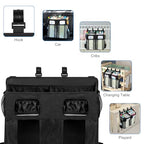 Accmor Changing Table Diaper Organizer, Hanging Diaper Caddy Organizer Stacker for Cribs Changing Table Playard Wall Baby Essentials Storage, Black - style: Double Enlarged-Black