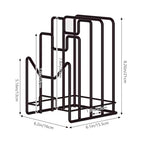 Multifunctional Cutting Board Organizer, Cutting Board Holder Rack Baking Cookie Pan Sheets Cooling Racks Storage Stand for Kitchen Cabinet -Divided Holder with 4 Slots (2PS Black) - color: 2Black