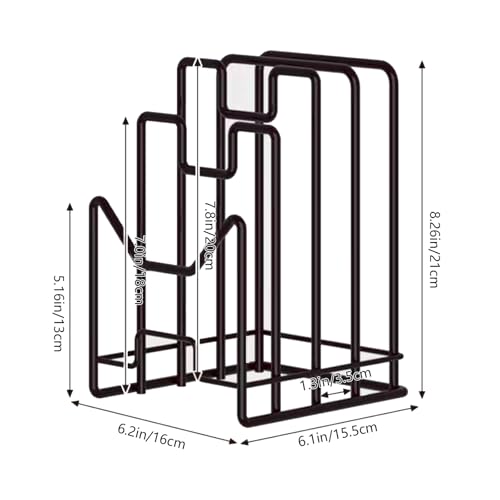 Multifunctional Cutting Board Organizer, Cutting Board Holder Rack Baking Cookie Pan Sheets Cooling Racks Storage Stand for Kitchen Cabinet -Divided Holder with 4 Slots (2PS Black) - color: 2Black