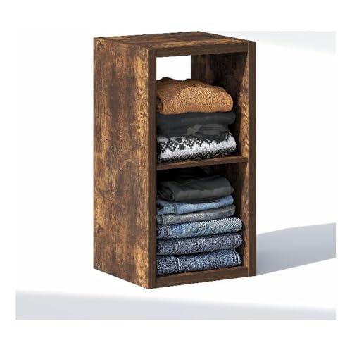 Furinno Cubic Closet Organizers and Storage, 2-Cube Closet Organizer, Open Shelf Closet Storage, Extra Thick Frame for Wardrobe, Bedroom, Living Room, Amber Pine - color: Amber Pine, size: 2-Cube