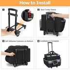 HODRANT Large Rolling Cleaning Caddy with Detachable Trolley & Lid, Cleaning Cart on Wheels with Shoulder Strap & Handles, Cleaning Supplies Organizer with Multi Pockets for Cleaning Tools Storage