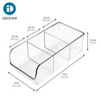 iDesign Stackable 3-Section Divided Storage Bin for Pantry, Fridge, or Cabinet - Set of 4 - Clear - style: Pack of 4