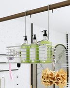 Over Door Shower Caddy, Stainless Steel Bathroom Organizer with Rotating Hooks, Hanging Storage Basket for Shampoo - size: single layer