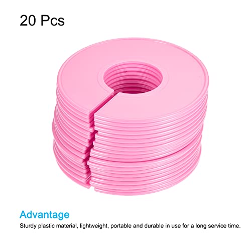 PATIKIL Clothes Dividers 20 Pack Blank Clothing Rack Size Sorting Reusable Wardrobe Round Hanger Separator, Pink - color: Pink