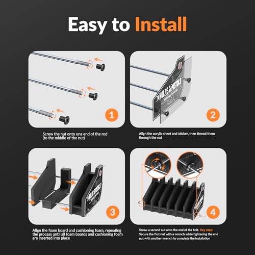 Foam Pistol Rack for Gun Safe Pistol Holder for Storage, Gun Cabinet Accessories for Pistols Revolvers, Fits Most Handguns - size: 6 Slots