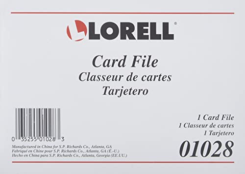 Lorell Business Card File, 350 Card Capacity, Black, Plastic, Modern, Office Supplies, Professionals, Unisex, Hinged, Portable - size: 1 Count (Pack of 1)