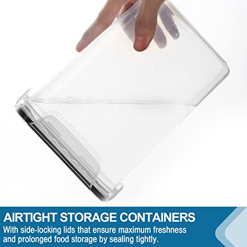 VERONES Large Tall Airtight Food Storage Containers, 10 PACK Plastic Airtight Kitchen & Pantry Organization, Ideal for Flour & Sugar Plastic Canisters with Labels - color: Black