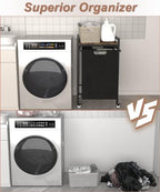 14.5 Gal Large Laundry Hamper with Wheels, Pull-Out & Removable Sorter Bags, Freestanding Clothes Basket Organizer for Clothing or Toys in Bathroom and Living Room, Rustic Brown and Black - size: 1 Section with wheels