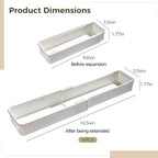 4 Pcs Adjustable Drawer Organizers, Extendable Plastic Dividers for Kitchen, Bathroom, Office Utensil, Cutlery, and Office Supply Storage, White Tray Set