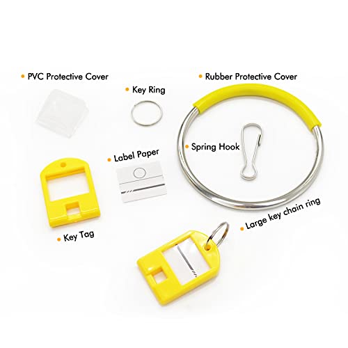 Portable Key Organizer, Key Organizer Keychain with 20 Individual Spring Hooks and Key Tags for Multiple Keys, Lightweight Key Holder for Office, Janitor, Hotel, Apartments, Cars Rental