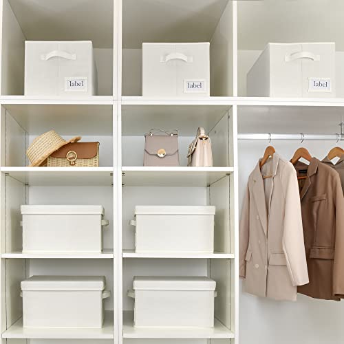 GRANNY SAYS Cloth Storage Bin with Label Holder, Closet Organizers and Storage Shelves, Sweater Storage Boxes for Closet Room, Storage Baskets for Organizing, Pearl White, Large, 3-Pack - color: Pearl White, size: Large