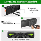 PIYILO Garage Organization, Garage Wall Organizer with 48 inches Rails and 6 Hooks, Tool Organizers Heavy Duty, Shovel Holder Wall Mount Max Load 360 LBS, Sturdy Garden Tool Rack for Folding Chairs - size: 48 inch 6-Hook