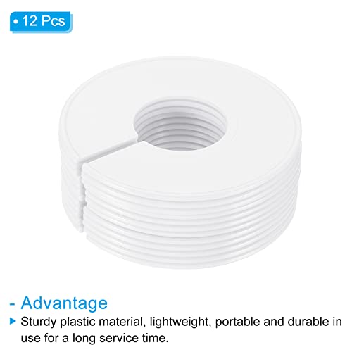PATIKIL Clothes Dividers, 12 Pack Closet Clothing Rack Size Dividers Blank Labels Sorting Round Separator for Closet, White - color: White