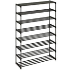 Calmootey 8-Tier Shoe Rack, Tall Large Capacity 40 Pairs Shoes Storage Organizer, Stackable Wide Shoe Shelf for Entryway, Hallway, Black - size: 8-Tier