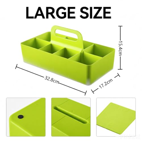 Portable Bath caddy for baby, Bathroom Makeup organizer Countertop with Handle,Skincare Organizer Caddy for Vanity,Storage Box with Handle,Large Cosmetic Display case for Dresser - color: M1-Green