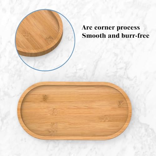 Bamboo soap Dispenser Tray, Bathroom Countertop T ray Kitchen T ray Bamboo T ray Sink Tray Dresser Jewelry Ring Dish, Comestic Holder Bathtub Organizer, Ideal for Jewelry, Cosmetics（ 24 × 8 cm） - style: Extended ellipse