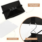 STORAGE MANIAC 2-Shelf Hanging Closet Organizer, Cloth Hanging Closet Shelf, Hanging Closets Baskets with Hooks for Dorm, Apt, Bedroom, College, Garment Rack, Wardrobe, Fabric with Mesh, Black - style: Black